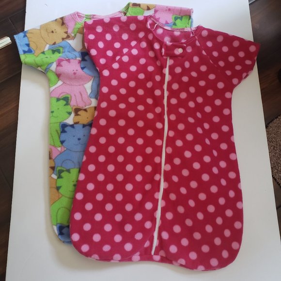 2 Handmade Full Zip Fleece Sleep Sacks - Picture 1 of 4